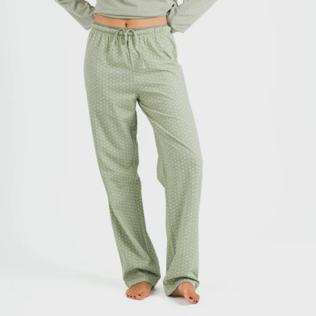 Pijama largo algodón Steve verde caceria