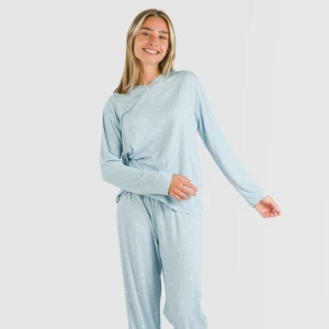 Pijama largo mujer soft Ambarina celeste