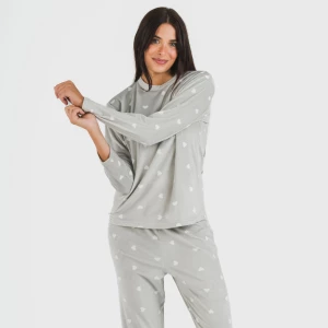 Pijama terciopelo Praga gris claro