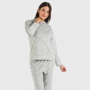 Pijama terciopelo Praga gris claro 2