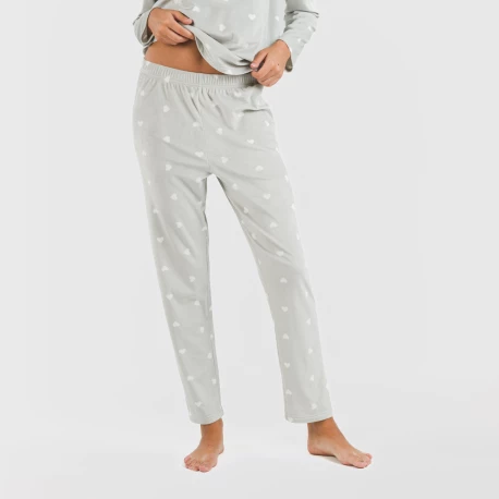 Pijama terciopelo Praga gris claro