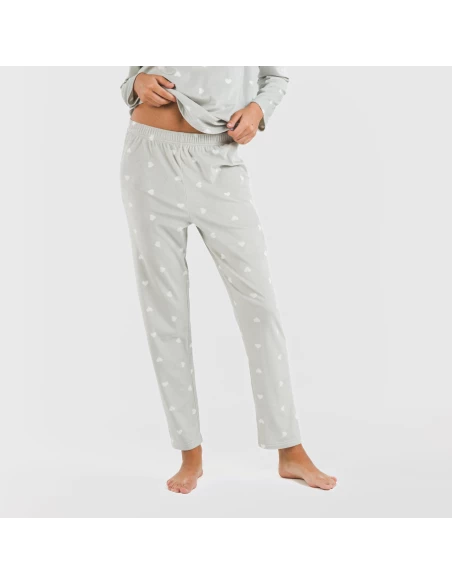 Pijama terciopelo Praga gris claro