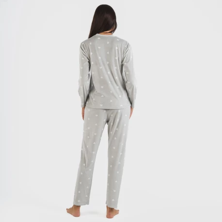 Pijama terciopelo Praga gris claro