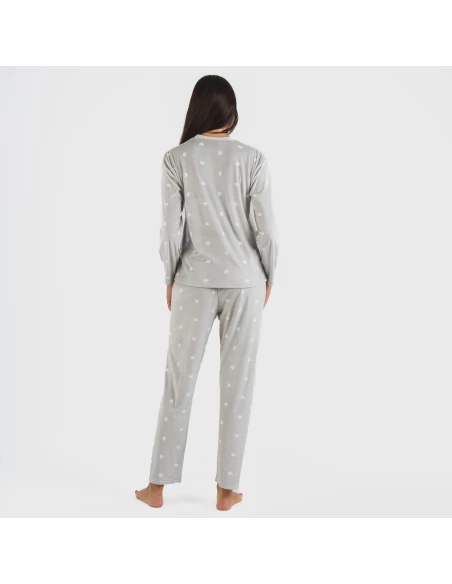 Pijama terciopelo Praga gris claro