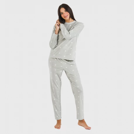 Pijama terciopelo Praga gris claro