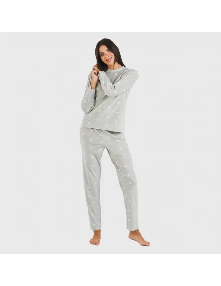 Pijama terciopelo Praga gris claro