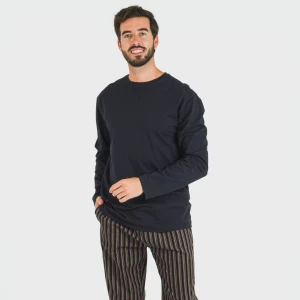 Pijama hombre franela Raya Vermont azul marino