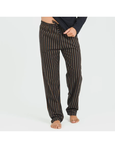 Pijama hombre franela Raya Vermont azul marino