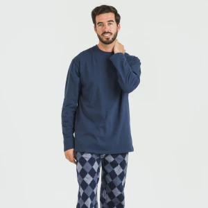 Pijama hombre franela Darsiriki azul