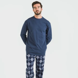 Pijama hombre franela Darsiriki azul 2