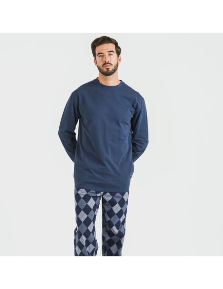 Pijama hombre franela Darsiriki azul