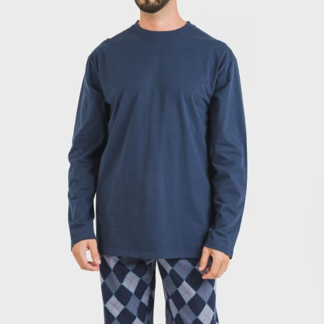 Pijama hombre franela Darsiriki azul