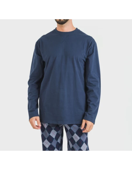 Pijama hombre franela Darsiriki azul