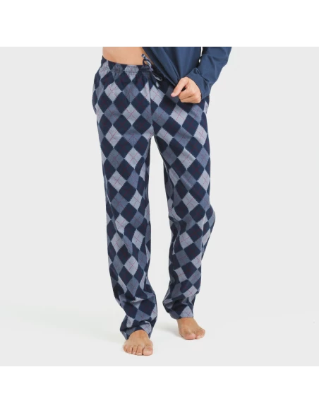 Pijama hombre franela Darsiriki azul