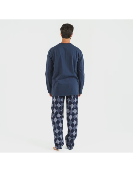 Pijama hombre franela Darsiriki azul