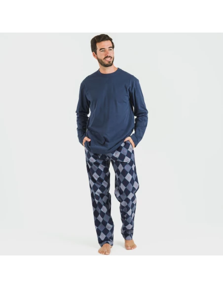 Pijama hombre franela Darsiriki azul