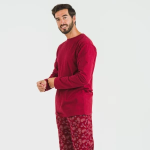Pijama hombre franela Phylis burdeos 2