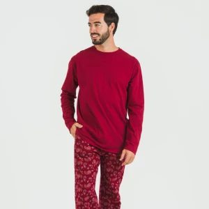 Pijama hombre franela Phylis burdeos