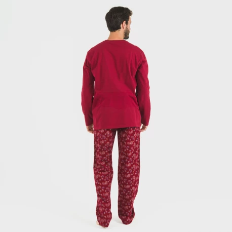 Pijama hombre franela Phylis burdeos