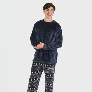 Pijama coral hombre Bradley azul marino 2