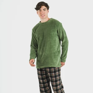 Pijama coral hombre Cuadro Frankurt verde caceria 2