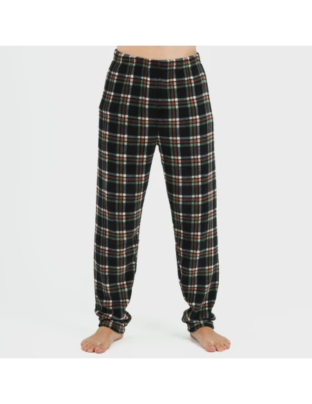 Pijama coral hombre Cuadro Frankurt verde caceria