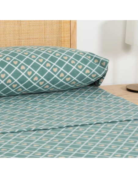 Juego de sábanas pirineo Ilenia verde seco