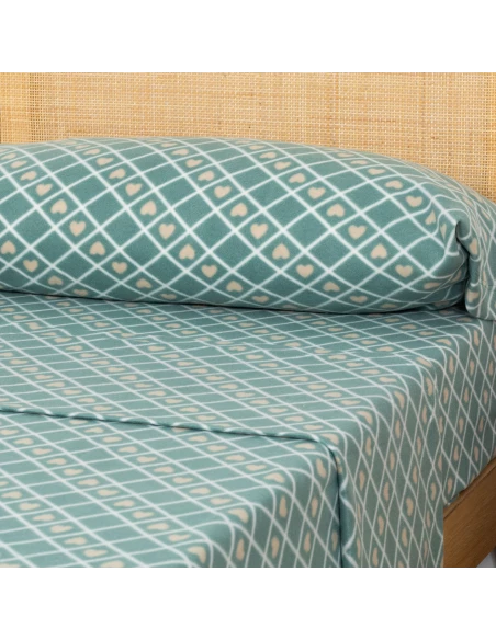 Juego de sábanas pirineo Ilenia verde seco