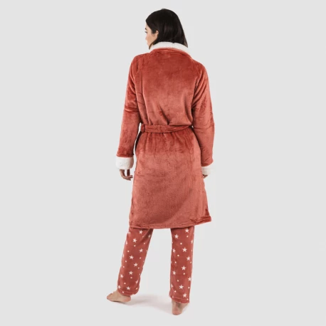 Bata terciopelo sherpa lisa