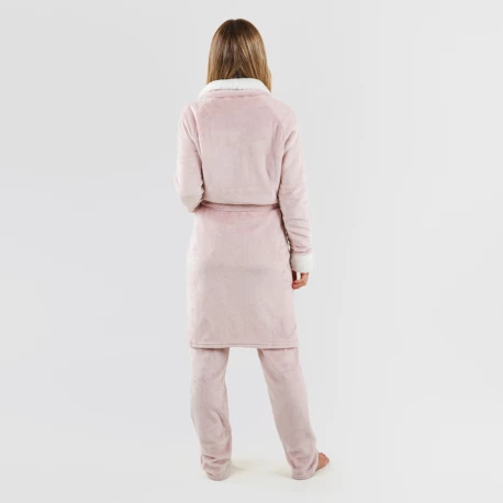 Bata terciopelo sherpa lisa