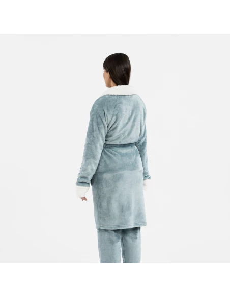 Bata terciopelo sherpa lisa