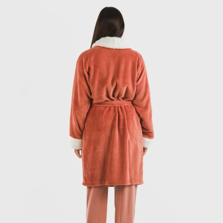 Bata terciopelo sherpa lisa