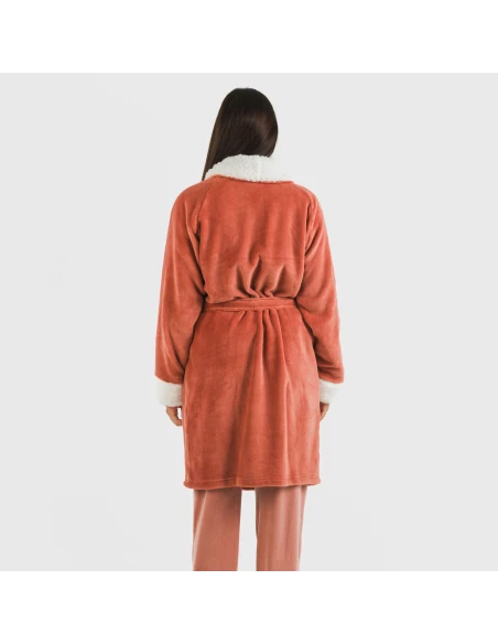 Bata terciopelo sherpa lisa