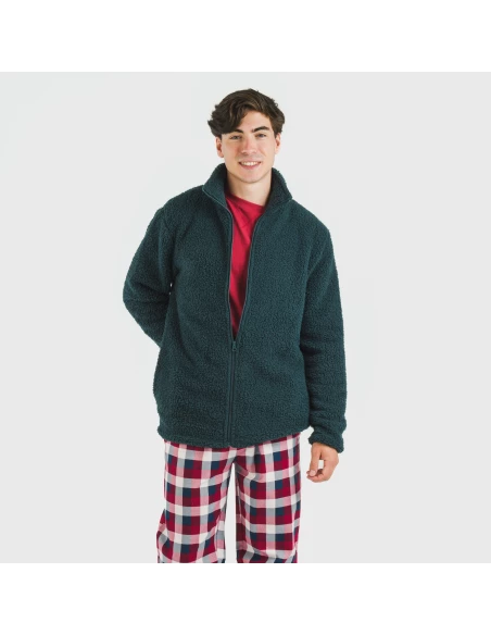 Sudadera sherpa hombre lisa