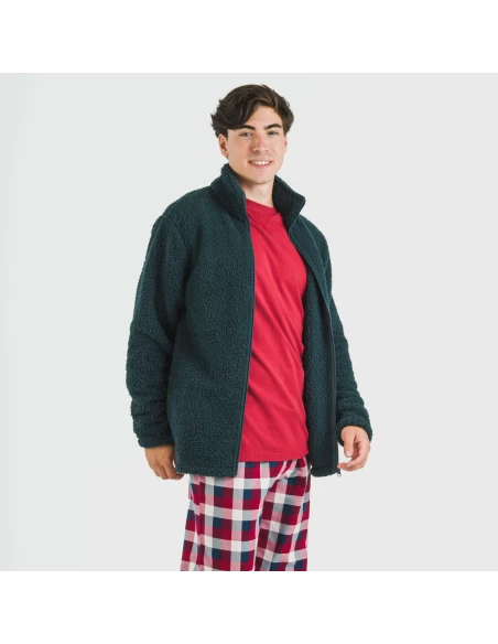 Sudadera sherpa hombre lisa