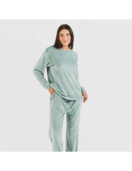 Pijama largo Velvet liso