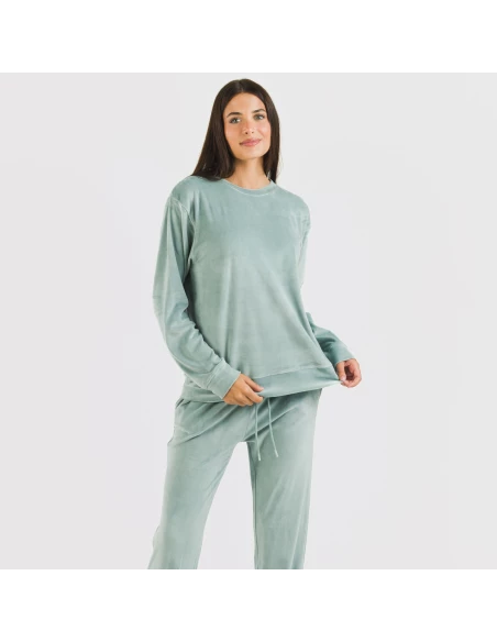 Pijama largo Velvet liso