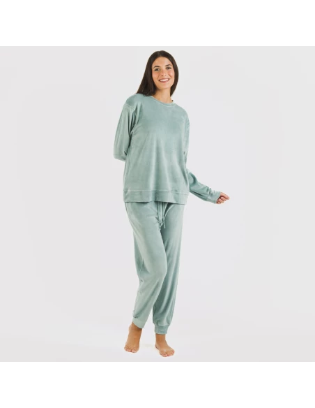 Pijama largo Velvet liso