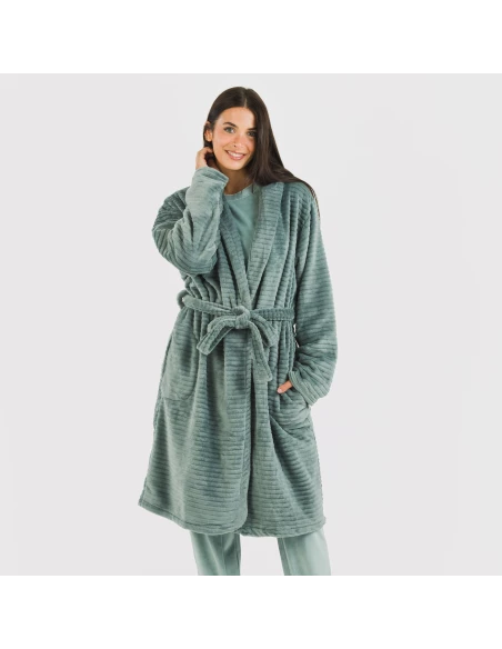 Bata terciopelo Raya lisa