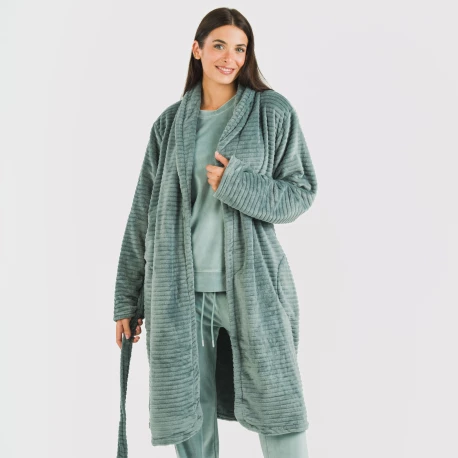 Bata terciopelo Raya lisa