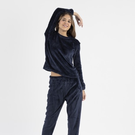 Pijama terciopelo liso