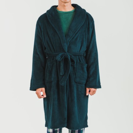 Bata coral hombre lisa