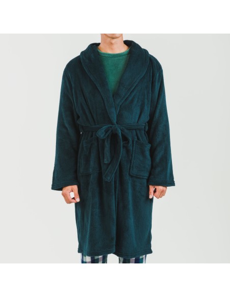 Bata coral hombre lisa