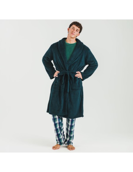 Bata coral hombre lisa