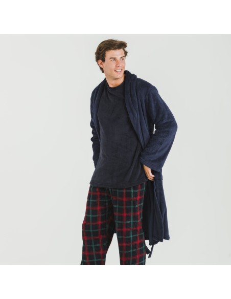 Bata coral hombre lisa