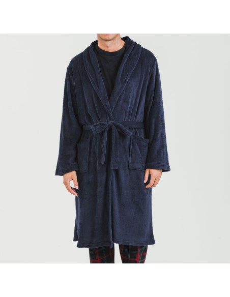 Bata coral hombre lisa