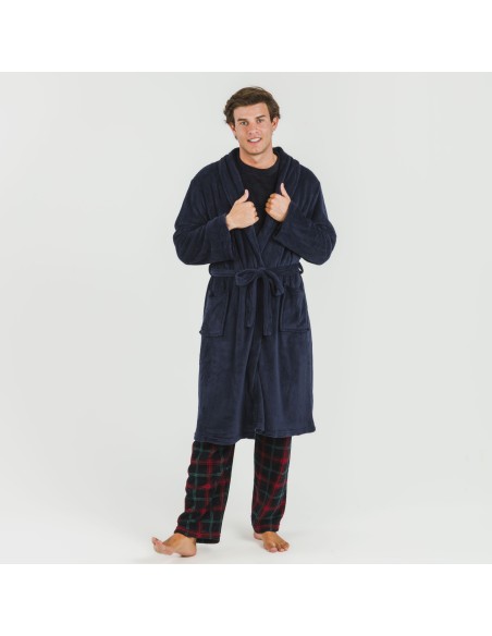 Bata coral hombre lisa