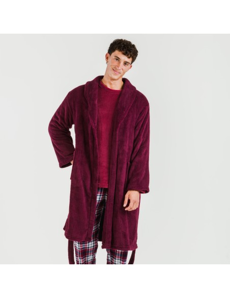 Bata coral hombre lisa