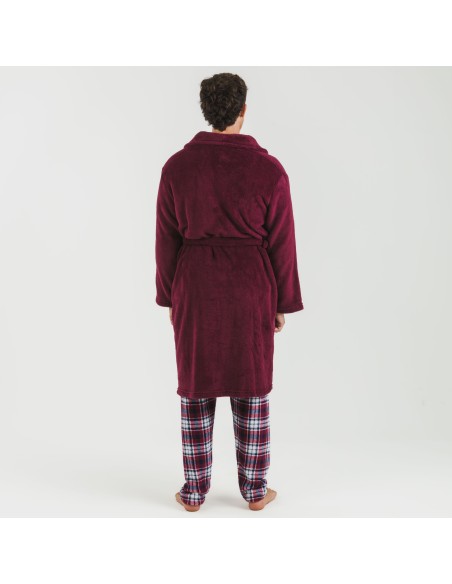 Bata coral hombre lisa