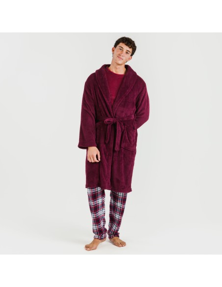 Bata coral hombre lisa